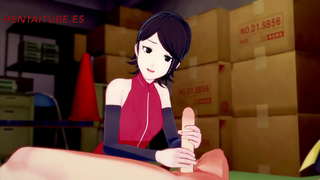 Boruto Hentai -- Sarada Jerkoff, sucks, titjoob ir yra pakliuvom Boruto