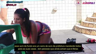 Freche Fra voller geiler nom Training souz lecker an der begabten Mëllech huelen an d &#039; Muschi