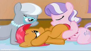���ोनी अश्लील... Rinbow डॅश, Fluttershy, ट्वायलाइट चमक, Applebloom.