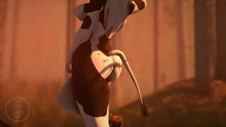 Velký titted kráva šuká roztomilý jelen